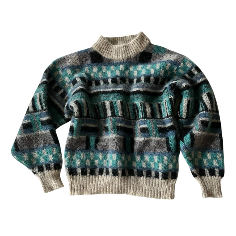 VTG Hilda Ltd Icelandic Wool Sweater Geometric Pattern Made in Iceland Mens M